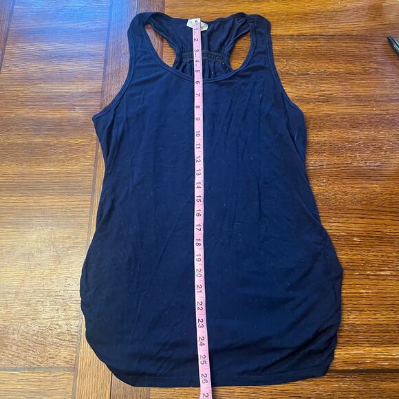 Free Kisses Navy Ruched Racerback Tank XL - Picture 4 of 9